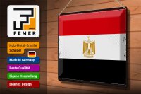 Blechschild Flagge Ägypten 40x30cm Retro Flag of Egypt