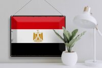 Blechschild Flagge Ägypten 40x30cm Retro Flag of Egypt