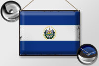 Blechschild Flagge El Salvadors 40x30cm Retro El Salvador