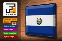 Blechschild Flagge El Salvadors 40x30cm Retro El Salvador