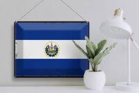 Blechschild Flagge El Salvadors 40x30cm Retro El Salvador