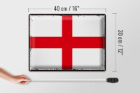 Blechschild Flagge England 40x30cm Retro Flag of England