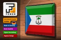 Blechschild Flagge Äquatorialguinea 40x30cm Retro Flag