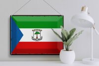 Blechschild Flagge Äquatorialguinea 40x30cm Retro Flag