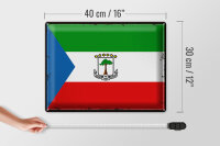 Blechschild Flagge Äquatorialguinea 40x30cm Retro Flag