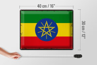 Blechschild Flagge Äthiopien 40x30cm Retro Flag Ethiopia