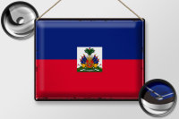 Blechschild Flagge Haiti 40x30cm Retro Flag of Haiti
