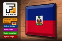 Blechschild Flagge Haiti 40x30cm Retro Flag of Haiti