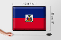 Blechschild Flagge Haiti 40x30cm Retro Flag of Haiti
