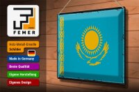 Blechschild Flagge Kasachstan 40x30cm Retro Kazakhstan