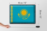 Blechschild Flagge Kasachstan 40x30cm Retro Kazakhstan