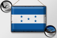 Blechschild Flagge Hondura 40x30cm Retro Flag of Honduras