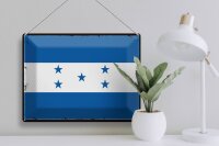 Blechschild Flagge Hondura 40x30cm Retro Flag of Honduras