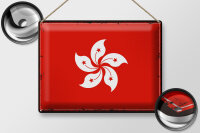 Blechschild Flagge Hongkong 40x30cm Retro Flag Hong Kong