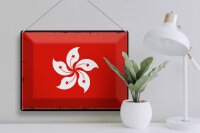 Blechschild Flagge Hongkong 40x30cm Retro Flag Hong Kong