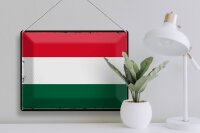 Blechschild Flagge Ungarn 40x30cm Retro Flag of Hungary