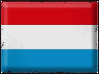 Blechschild Flagge Luxemburg 40x30cm Retro Flag Luxembourg