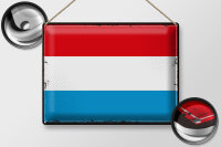 Blechschild Flagge Luxemburg 40x30cm Retro Flag Luxembourg