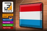 Blechschild Flagge Luxemburg 40x30cm Retro Flag Luxembourg