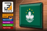 Blechschild Flagge Macau 40x30cm Retro Flag of Macau