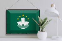 Blechschild Flagge Macau 40x30cm Retro Flag of Macau