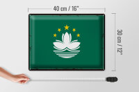 Blechschild Flagge Macau 40x30cm Retro Flag of Macau