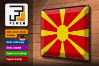 Blechschild Flagge Mazedonien 40x30cm Retro Flag Macedonia