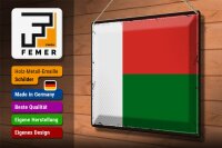 Blechschild Flagge Madagaskar 40x30cm Retro Madagascar