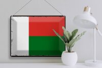 Blechschild Flagge Madagaskar 40x30cm Retro Madagascar