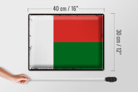 Blechschild Flagge Madagaskar 40x30cm Retro Madagascar
