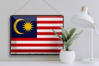 Blechschild Flagge Malaysia 40x30cm Retro Flag of Malaysia