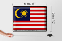 Blechschild Flagge Malaysia 40x30cm Retro Flag of Malaysia