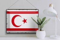 Blechschild Flagge Nordzypern 40x30cm Retro Flag
