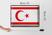 Blechschild Flagge Nordzypern 40x30cm Retro Flag