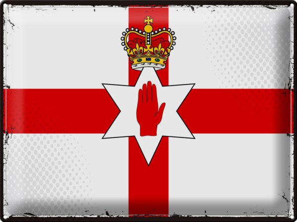 Blechschild Flagge Nordirland 40x30cm Retro Flag