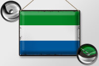 Blechschild Flagge Sierra Leones 40x30cm Retro Sierra Leone