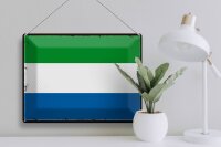 Blechschild Flagge Sierra Leones 40x30cm Retro Sierra Leone