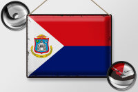 Blechschild Flagge Sint Maarten 40x30cm Retro Sint Maarten