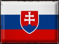 Blechschild Flagge Slowakei 40x30cm Retro Flag of Slovakia
