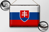 Blechschild Flagge Slowakei 40x30cm Retro Flag of Slovakia
