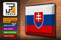 Blechschild Flagge Slowakei 40x30cm Retro Flag of Slovakia