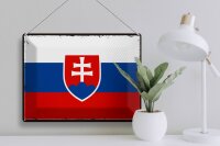 Blechschild Flagge Slowakei 40x30cm Retro Flag of Slovakia