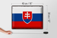Blechschild Flagge Slowakei 40x30cm Retro Flag of Slovakia