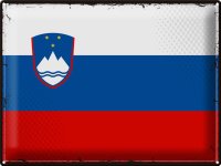 Blechschild Flagge Slowenien 40x30cm Retro Flag Slovenia