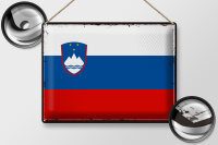 Blechschild Flagge Slowenien 40x30cm Retro Flag Slovenia