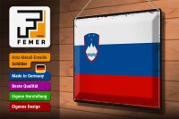 Blechschild Flagge Slowenien 40x30cm Retro Flag Slovenia