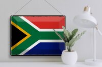 Blechschild Flagge Südafrika 40x30cm Retro South Africa