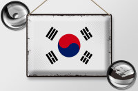 Blechschild Flagge Südkorea 40x30cm Retro Flag South Korea