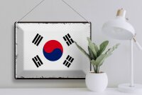 Blechschild Flagge Südkorea 40x30cm Retro Flag South Korea