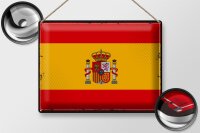 Blechschild Flagge Spanien 40x30cm Retro Flag of Spain